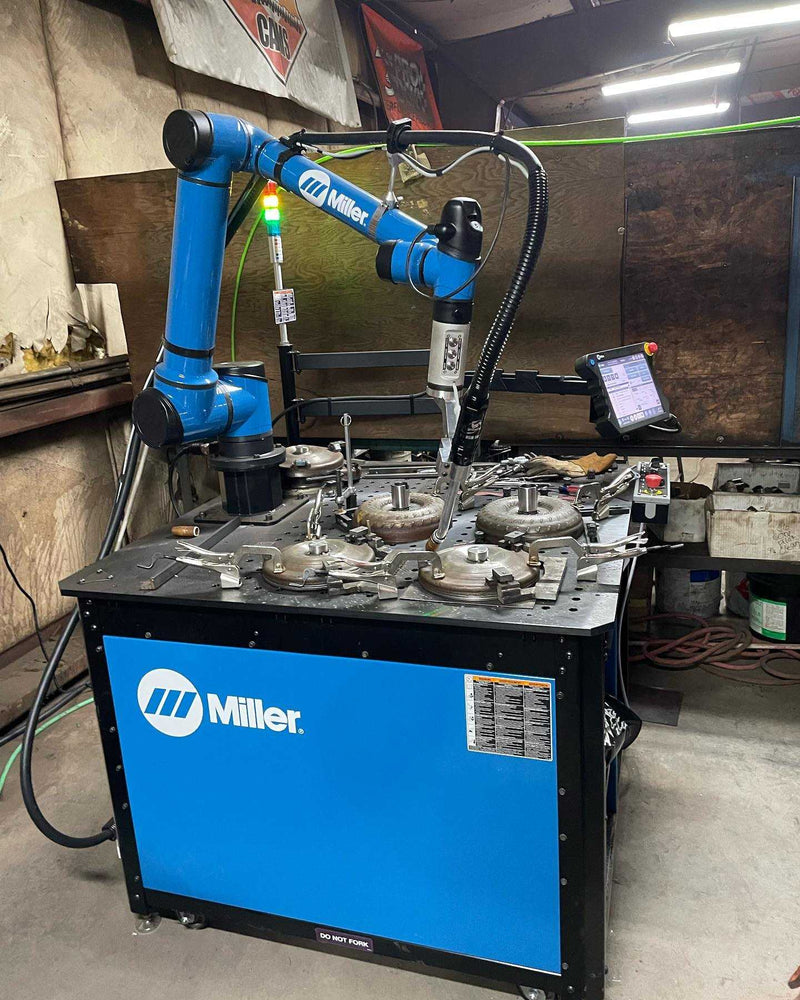 Torque converter welding station in the Boss Hog shop