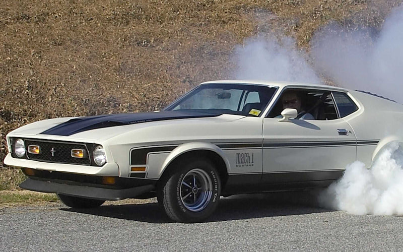 Ford Mustang Mach 1 doing a burnout