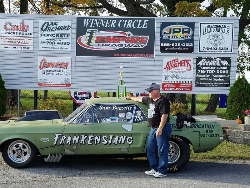 Frankenstang Mustang in the winner's circle