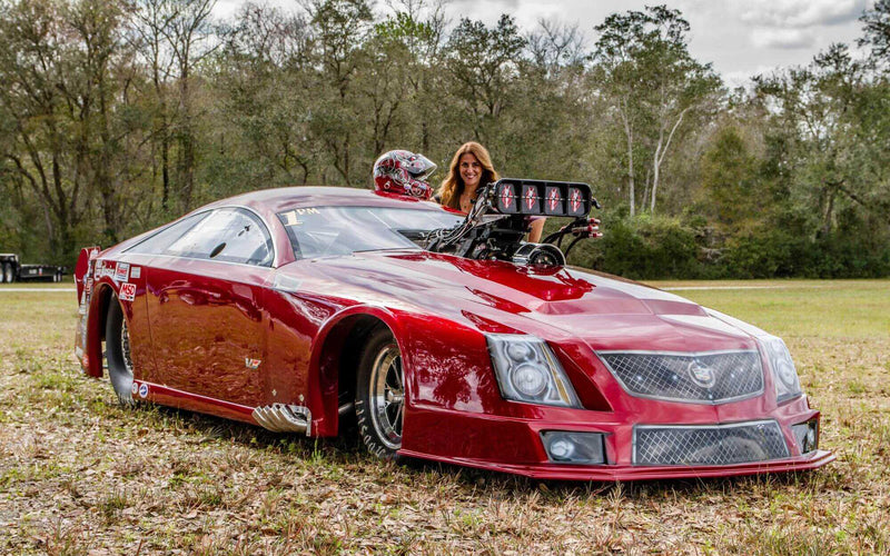Red Cadillac pro mod race car